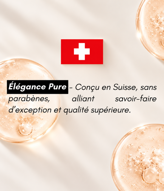 Product packaging with Swiss flag and text on a light gray background