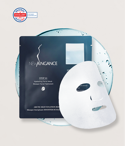 New Angance facial mask with packaging on a light background