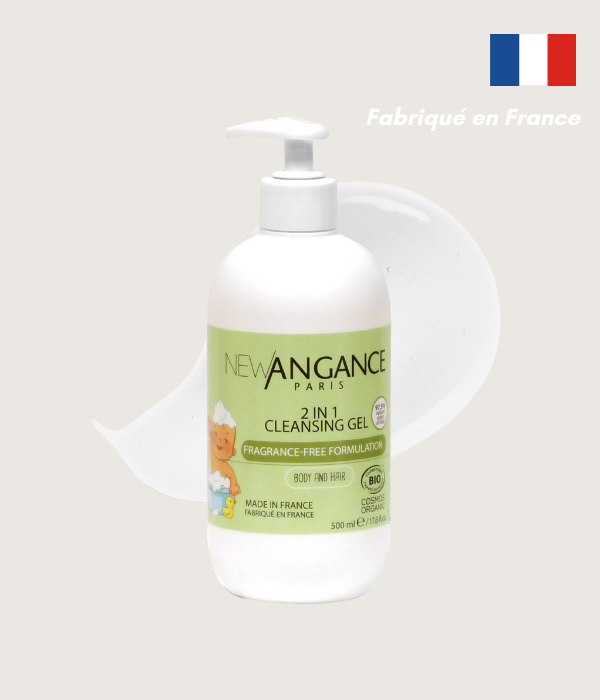 Gel Nettoyant Bio 2-en-1 – Soin Doux pour la Peau et les Cheveux de Bébé 500ml