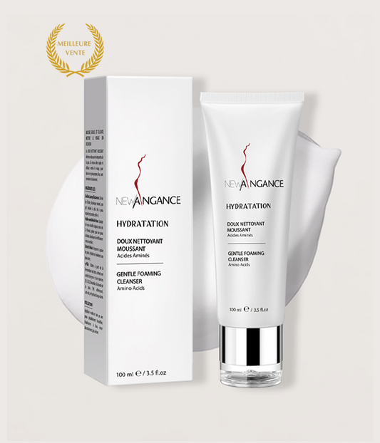 New Angance skincare product and packaging on a light gray background