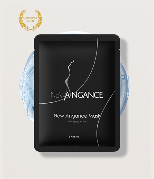 New Angance mask packaging on a light gray background