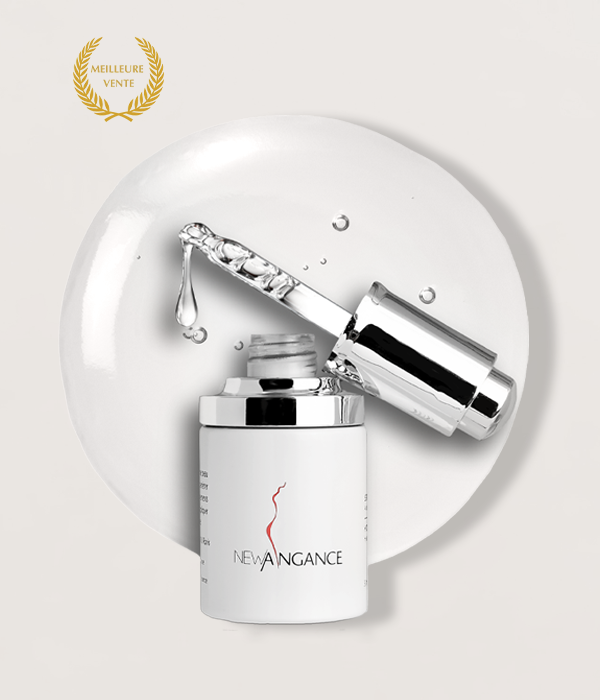 Skincare product with dropper and 'Neuvangance' branding on a white background